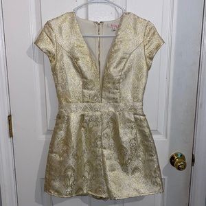 Gold/white romper